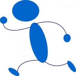 Person running running blue stick man clip art at vector clip art ...