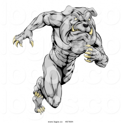 Vector Logo of a Muscular Sports Bulldog Mascot Running by ...