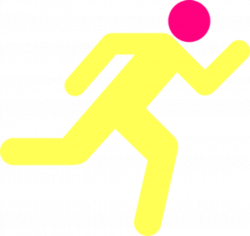 Yellow Pink Running Icon On Transparent Background Clip Art at ...