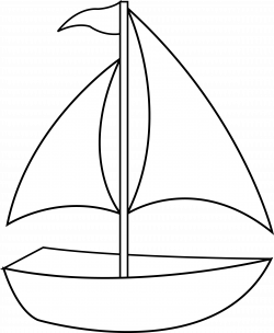 Black and white cute boat clipart - Clip Art Library