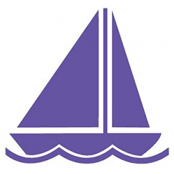 Sailboat Nautical Beach Ocean Vinyl Sticker Decal-Purple-6 Inch