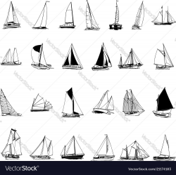 Sailboat collection cartoon clipart