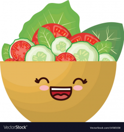 Kawaii salad bowl icon