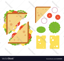 Sandwiche top view with tomato onion salad