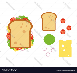 Sandwiche top view with tomato onion salad