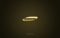 Download wallpapers Samsung logo, gold shiny logo, Samsung ...