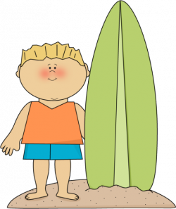 CLIPART - Boy With Surfboard in the Sand | Clip art, Cute ...
