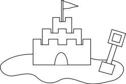 Sand Castle Outline Clipart - Clip Art Bay