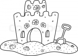 Sand Castle Clipart black and white 3 - 800 X 575 ...