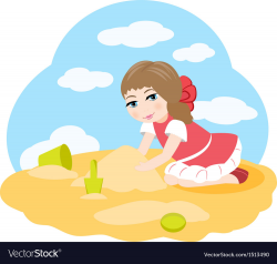 Little girl playing in the sand