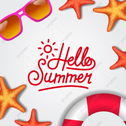 Hello Summer Tropical Sand From Top View With Starfish Beach ...