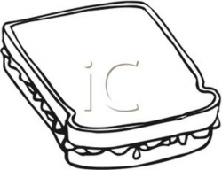 Black and White Sandwich - Royalty Free Clipart Picture