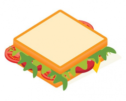Sandwich With Cheese, Sausage and Vegetables premium clipart ...