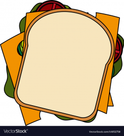 Color image cartoon top view closeup bread