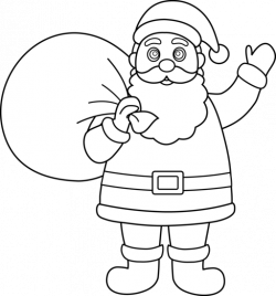 75+ Santa Clipart Black And White | ClipartLook