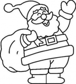 Santa Clipart Coloring Page & Free Clip Art Images #12152 ...