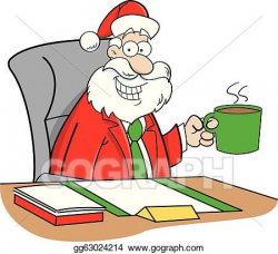 Vector Illustration - Cartoon santa claus drinking coffee. EPS ...
