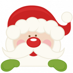 Peeking Santa SVG scrapbook cut file cute clipart files for ...