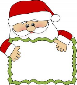 santa clip art | Santa Sign Clip Art - santa peeking over a blank ...