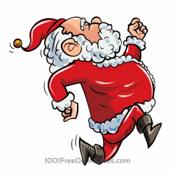Free Vectors: Running Santa | Holidays