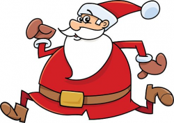 Running Santa Claus Cartoon premium clipart - ClipartLogo.com