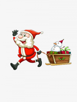 Santa Claus Running, Santa Clipart, Snowman, Happy PNG Transparent ...