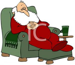 Santa Sleeping In His Recliner Clipart Picture