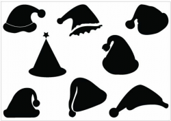Santa Hat Silhouette Clip Art | Hat vector, Christmas hat ...