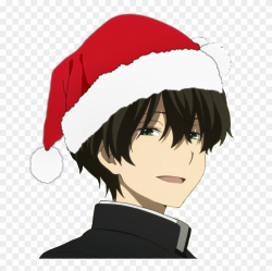 Santa Hat Clipart Anime Guy Christmas - Anime Santa Hat Png ...