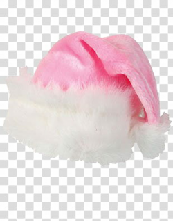 Christmas, pink and white Santa hat transparent background ...