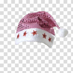 Christmas, pink and white Santa hat transparent background ...