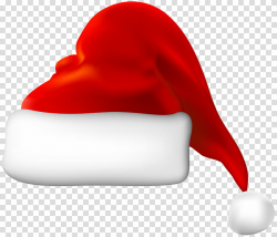 Christmas hats, red and white santa hat transparent ...