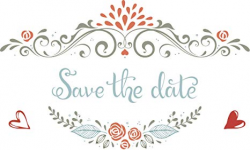 Amazon.com: Pretty Delicate Peach Floral Wedding Art Element ...