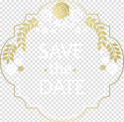 Save the date text on blue and yellow floral background ...