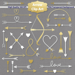 Arrow clipart, Digital clipart, printable arrows, gold arrow ...