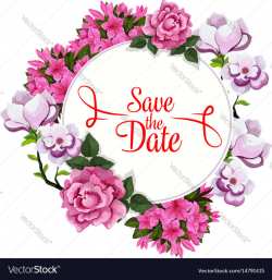 Save date wedding greeting floral template