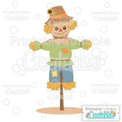 Cute Scarecrow SVG Cut File & Clipart for Silhouette & Cricut