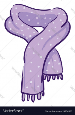 Clipart a purple scarf with white polka design