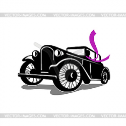 Vintage Coupe With Flowing Scarf Retro - vector clipart