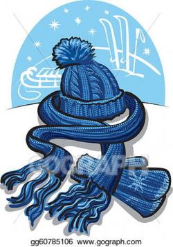 Vector Stock - Winter clothing, wool scarf, mitten. Clipart ...
