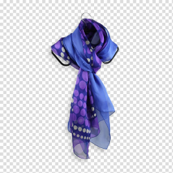 Scarf Silk Foulard Blue Cashmere wool, violet transparent ...