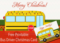 Free Printable: Bus Driver Christmas or Happy Holidays Card | Bus ...