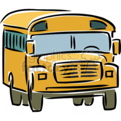 Cartoon yellow school bus clipart. Royalty-free clipart # 382561