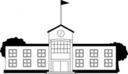 Free Black and White School Outline Clipart - Clip Art ...