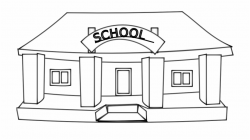 Clipart School Building Black And White - School Building ...