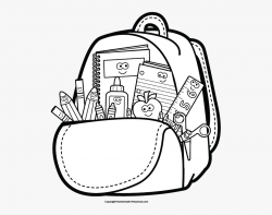 Free Back To School Clipart - School Bag Clipart Black And ...