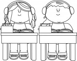 clip art black and white | Black and White School Kids ...
