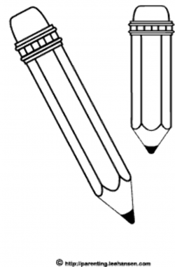 2 school pencils picture to color or digital stamp | Pencil ...