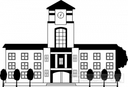 College Free Black And White School Clipart Transparent Png ...