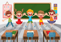 Cartoon Elementary School Classroom, School Clipart, Classroom ...
